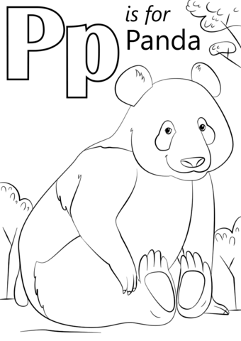 P Is For Panda Coloring Page